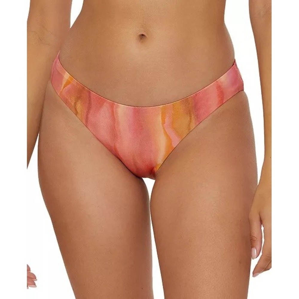 BECCA‎ by Rebecca Virtue Adela Hipster Bikini Bottom Pink Orange Shimmer XSmall